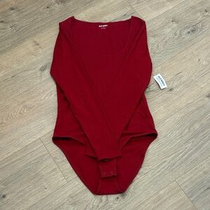Old Navy Burgundy Long Sleeve Bodysuit